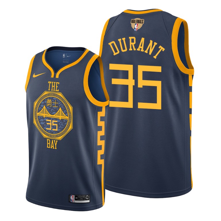 Golden State Warriors Kevin Durant Navy 2019 NBA Finals City Jersey