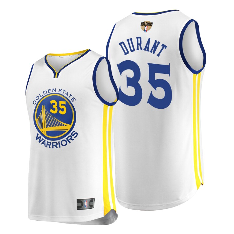 Golden State Warriors Kevin Durant White 2019 NBA Finals Association Jersey