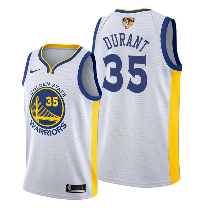 Golden State Warriors Kevin Durant White 2019 NBA Finals Association Jersey