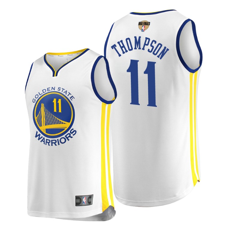 Golden State Warriors Klay Thompson White 2019 NBA Finals Association Jersey