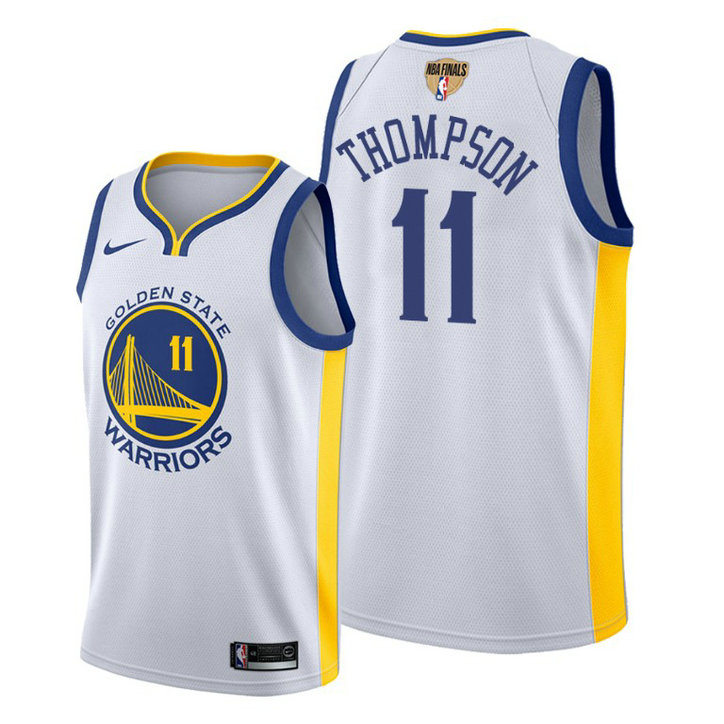 Golden State Warriors Klay Thompson White 2019 NBA Finals Association Jersey