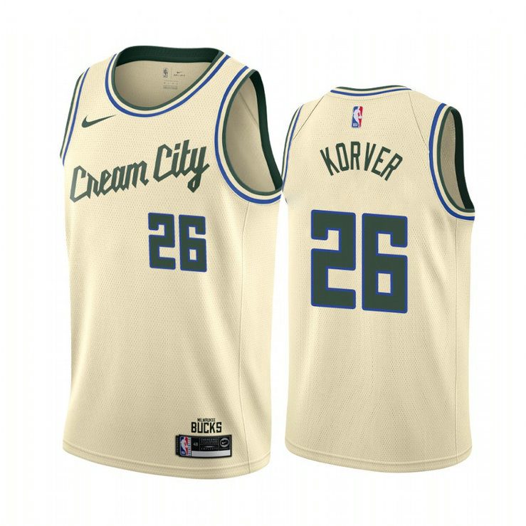 Kyle Korver Milwaukee Bucks #26 Cream 2019-20 City Edition Jersey Kyle Korver Milwaukee Bucks #26 Cream 2019-20 City Edition Jersey