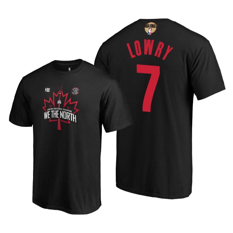 Toronto Raptors Kyle Lowry Black 2019 Eastern Conference Champions Team Identity T-Shirt Toronto Raptors Kyle Lowry Black 2019 Eastern Conference Champions Team Identity T-Shirt