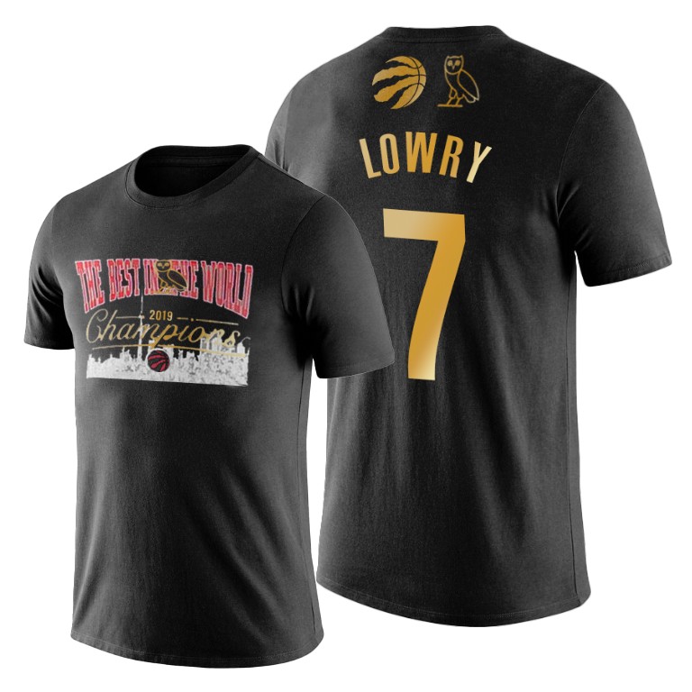 Toronto Raptors #7 Kyle Lowry 2019 Finals Champions Black T-Shirt Toronto Raptors #7 Kyle Lowry 2019 Finals Champions Black T-Shirt