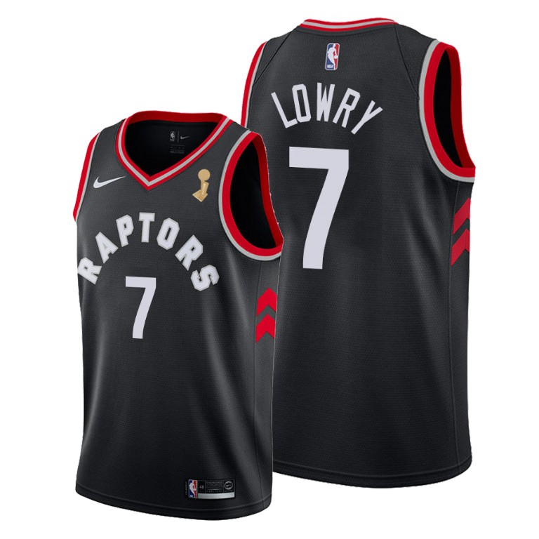 Toronto Raptors #7 Kyle Lowry 2019 NBA Finals Champions Black Statement Jersey Toronto Raptors #7 Kyle Lowry 2019 NBA Finals Champions Black Statement Jersey