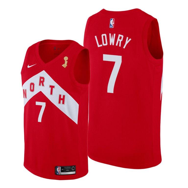 Toronto Raptors #7 Kyle Lowry 2019 NBA Finals Champions Red Earned Jersey Toronto Raptors #7 Kyle Lowry 2019 NBA Finals Champions Red Earned Jersey