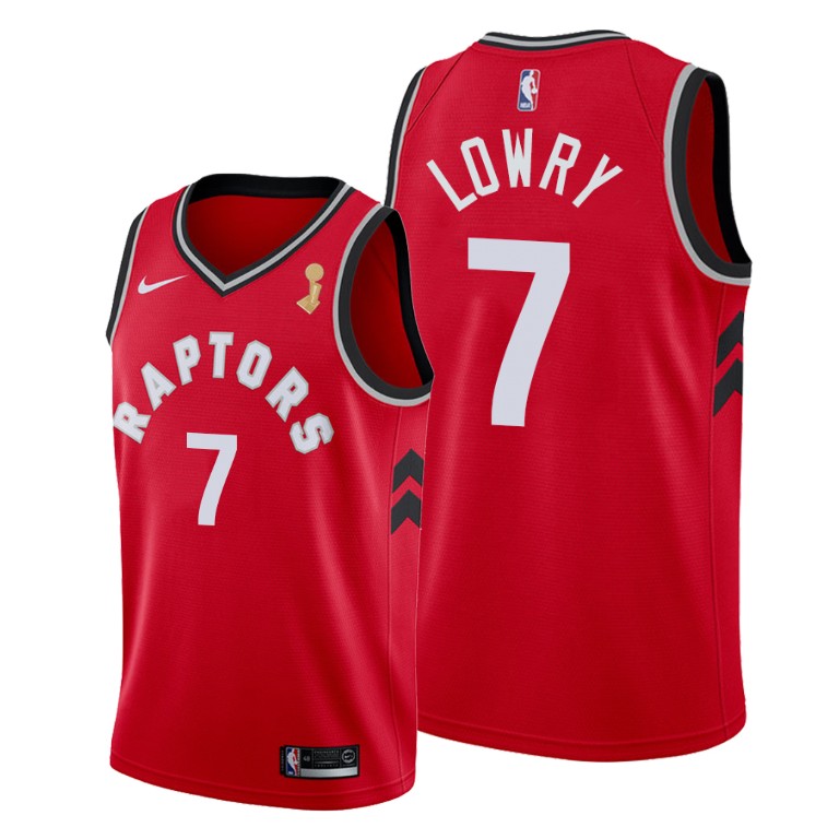 Toronto Raptors #7 Kyle Lowry 2019 NBA Finals Champions Red Icon Jersey