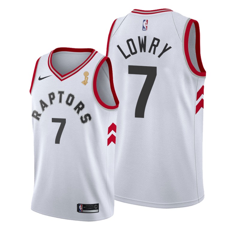 Toronto Raptors #7 Kyle Lowry 2019 NBA Finals Champions White Association Jersey Toronto Raptors #7 Kyle Lowry 2019 NBA Finals Champions White Association Jersey