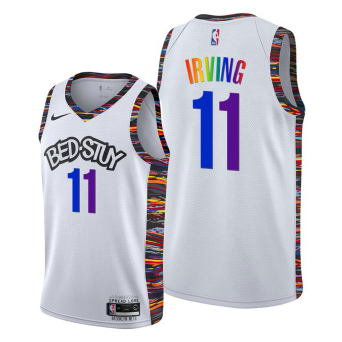 Kyrie Irving Brooklyn Nets LGBTQ Pride Night 2020 City White Jersey Kyrie Irving Brooklyn Nets LGBTQ Pride Night 2020 City White Jersey