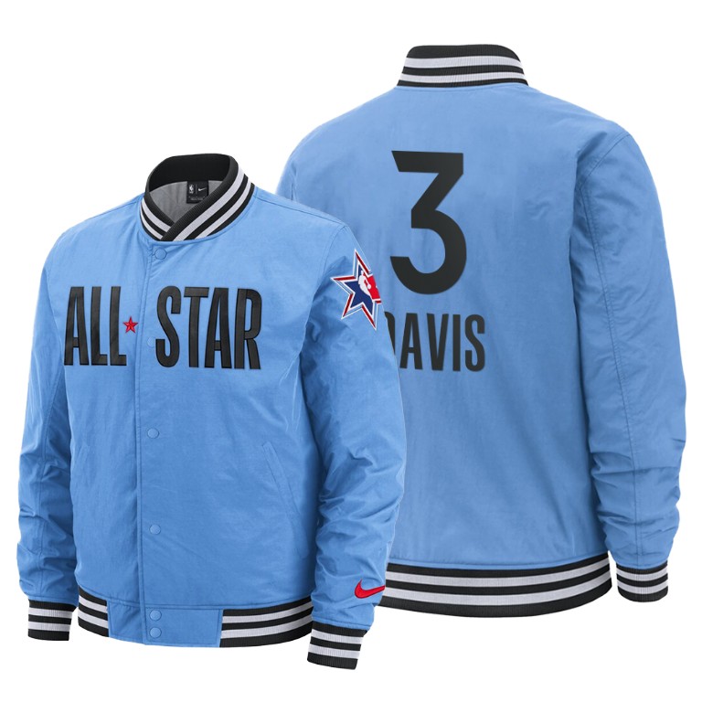Anthony Davis Los Angeles Lakers 2020 NBA All-Star Game Western Conference Courtside Full-Snap Blue #3 Jacket
