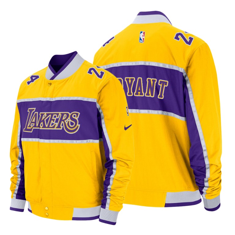 Los Angeles Lakers #24 Kobe Bryant Courtside Icon Jacket - Gold