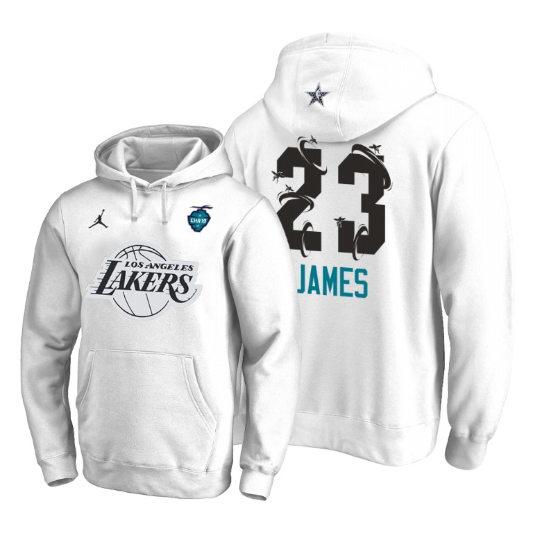 Los Angeles Lakers LeBron James 2019 All-Star The Buzz Side Sweep Pullover White Hoodie