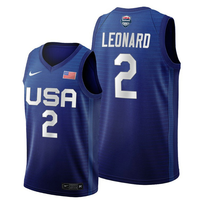 USA National Team #2 Kawhi Leonard Navy 2020 Tokyo Olympics Jersey