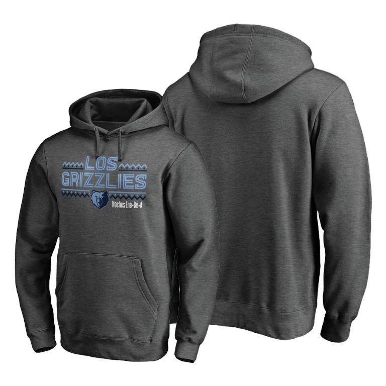 Memphis Grizzlies Noche Latina Hoodie Pullover Heather Gray Memphis Grizzlies Noche Latina Hoodie Pullover Heather Gray