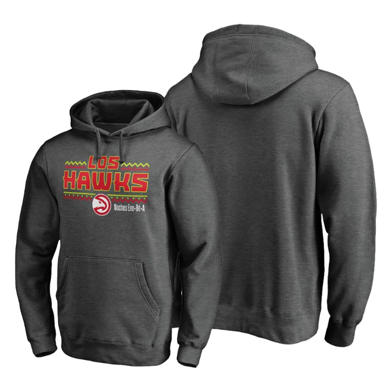Atlanta Hawks Noche Latina Hoodie Pullover Heather Gray Atlanta Hawks Noche Latina Hoodie Pullover Heather Gray