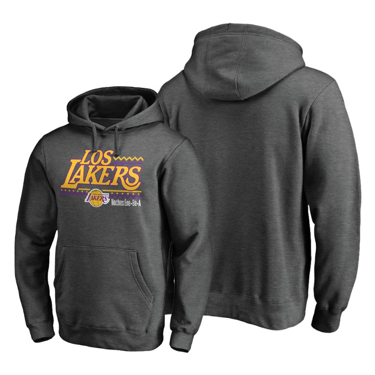 Los Angeles Lakers Noche Latina Hoodie Pullover Heather Gray