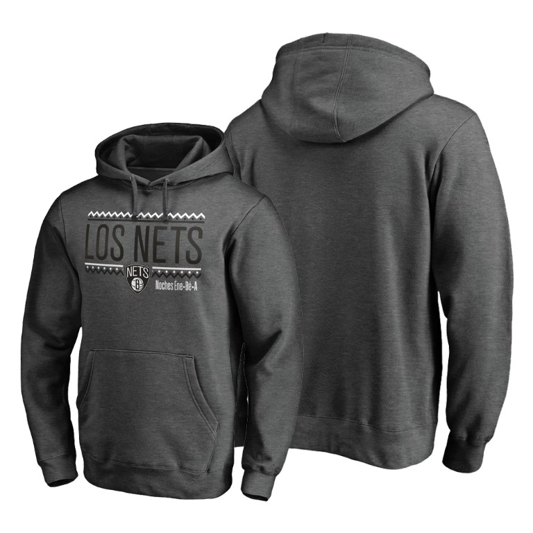 Brooklyn Nets Noche Latina Hoodie Pullover Heather Gray Brooklyn Nets Noche Latina Hoodie Pullover Heather Gray
