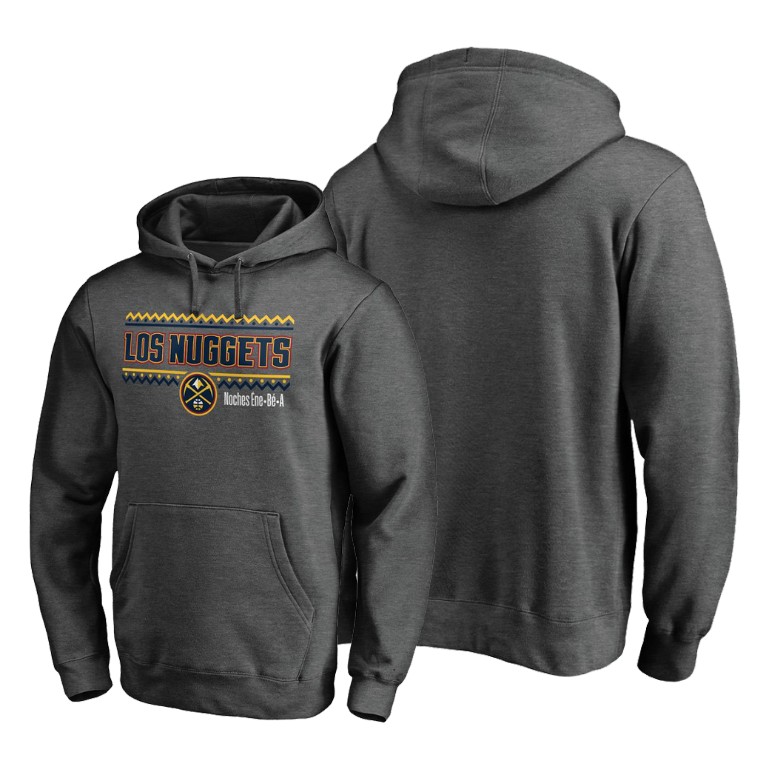 Denver Nuggets Noche Latina Hoodie Pullover Heather Gray Denver Nuggets Noche Latina Hoodie Pullover Heather Gray