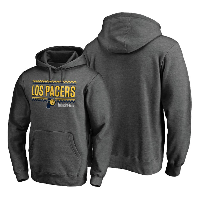 Indiana Pacers Noche Latina Hoodie Pullover Heather Gray
