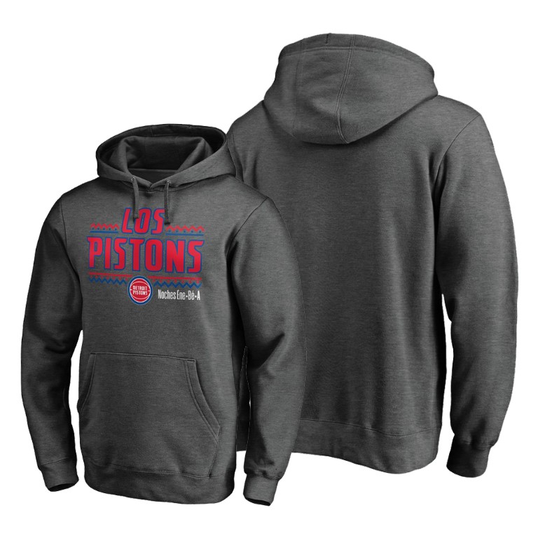 Detroit Pistons Noche Latina Hoodie Pullover Heather Gray