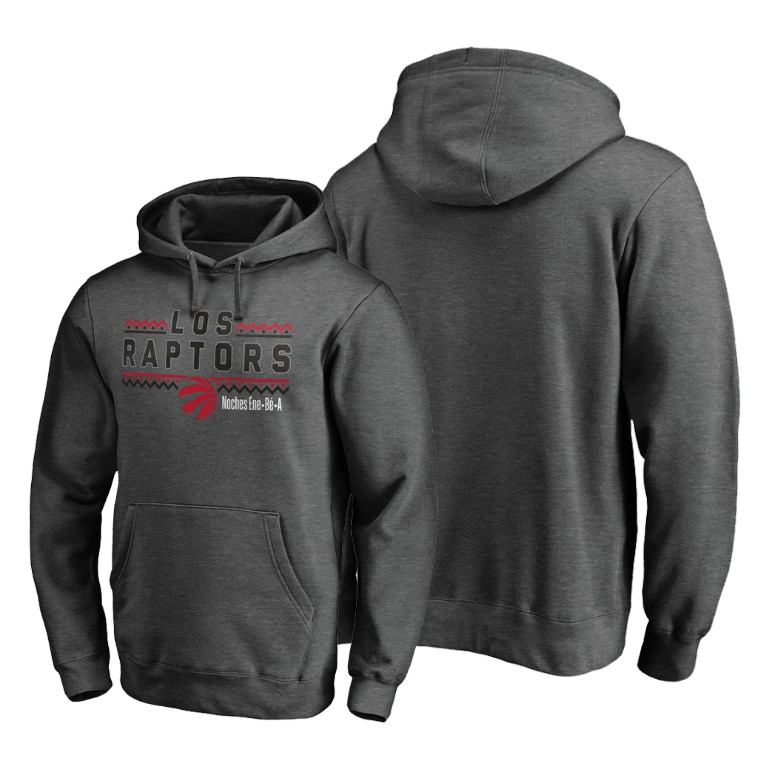 Toronto Raptors Noche Latina Hoodie Pullover Heather Gray Toronto Raptors Noche Latina Hoodie Pullover Heather Gray