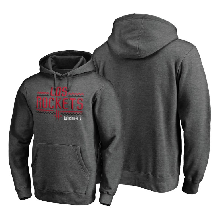 Houston Rockets Noche Latina Hoodie Pullover Heather Gray Houston Rockets Noche Latina Hoodie Pullover Heather Gray