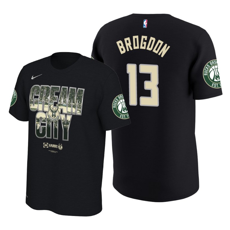 Milwaukee Bucks Malcolm Brogdon Black 2019 NBA Playoffs T-Shirt Milwaukee Bucks Malcolm Brogdon Black 2019 NBA Playoffs T-Shirt