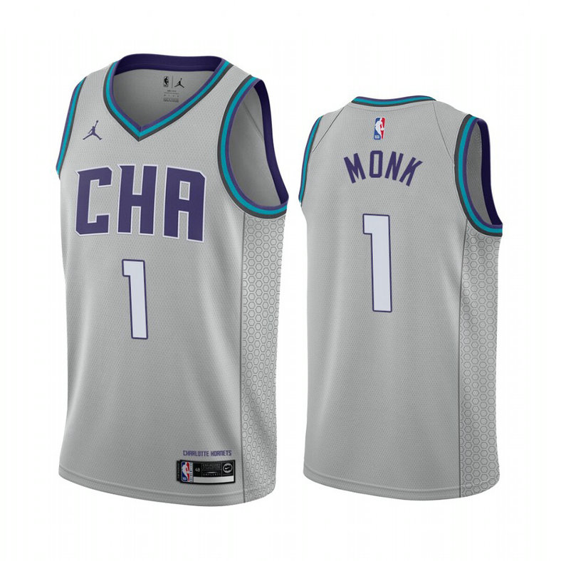 Malik Monk Charlotte Hornets #1 Gray 2019-20 City Edition Jersey Malik Monk Charlotte Hornets #1 Gray 2019-20 City Edition Jersey