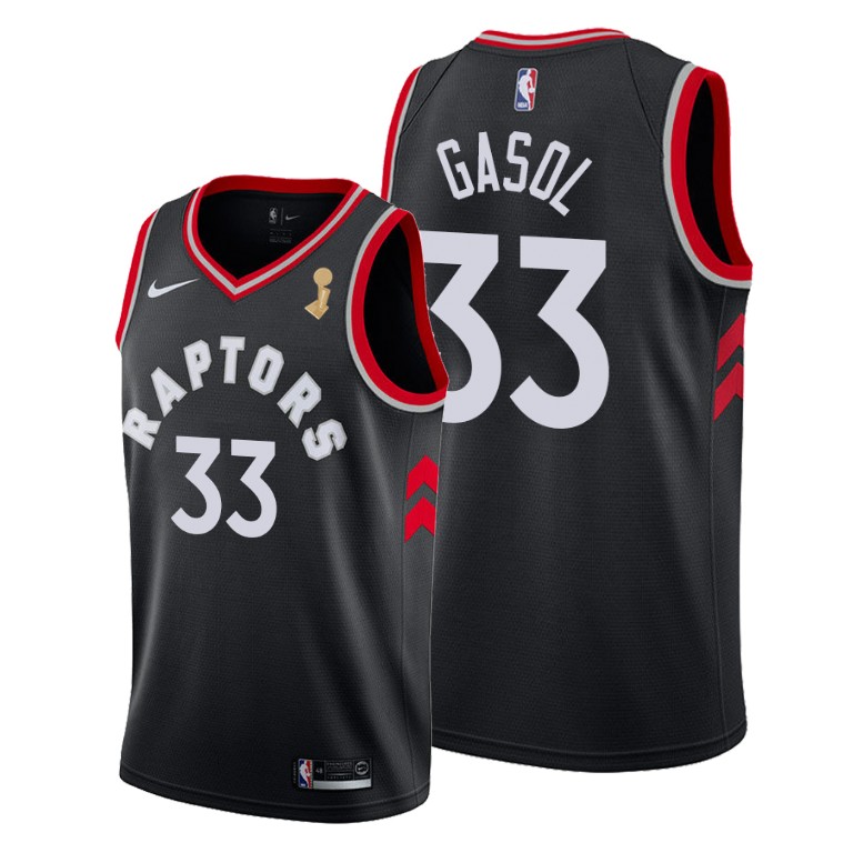 Toronto Raptors #33 Marc Gasol 2019 NBA Finals Champions Black Statement Jersey