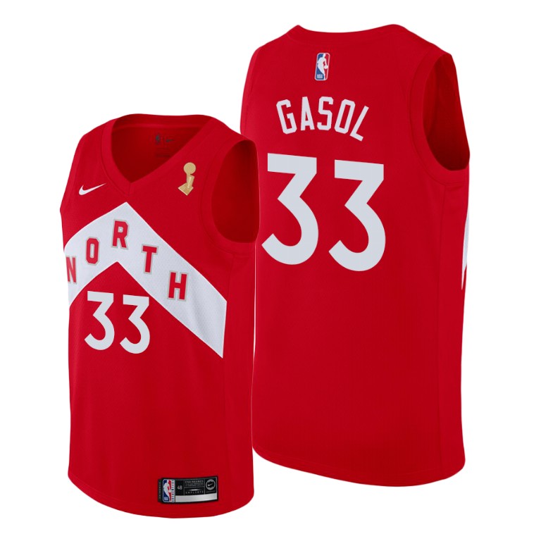 Toronto Raptors #33 Marc Gasol 2019 NBA Finals Champions Red Earned Jersey Toronto Raptors #33 Marc Gasol 2019 NBA Finals Champions Red Earned Jersey