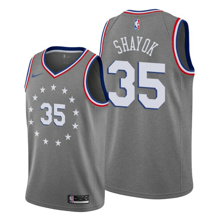 Marial Shayok Philadelphia 76ers #35 2019-20 City Jersey Marial Shayok Philadelphia 76ers #35 2019-20 City Jersey