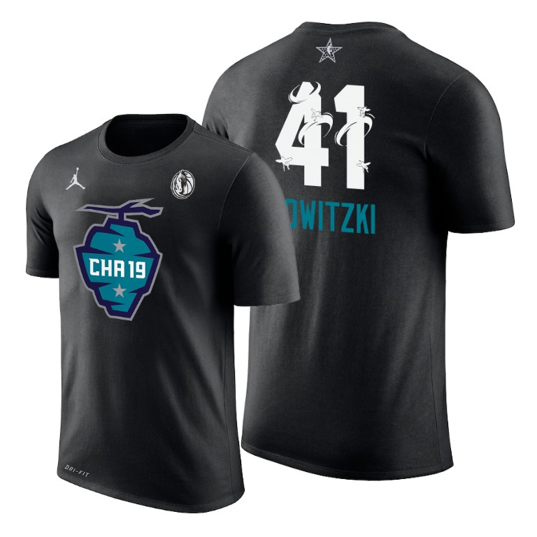 Dallas Mavericks Dirk Nowitzki 2019 All-Star The Buzz Side Sweep Black T-Shirt