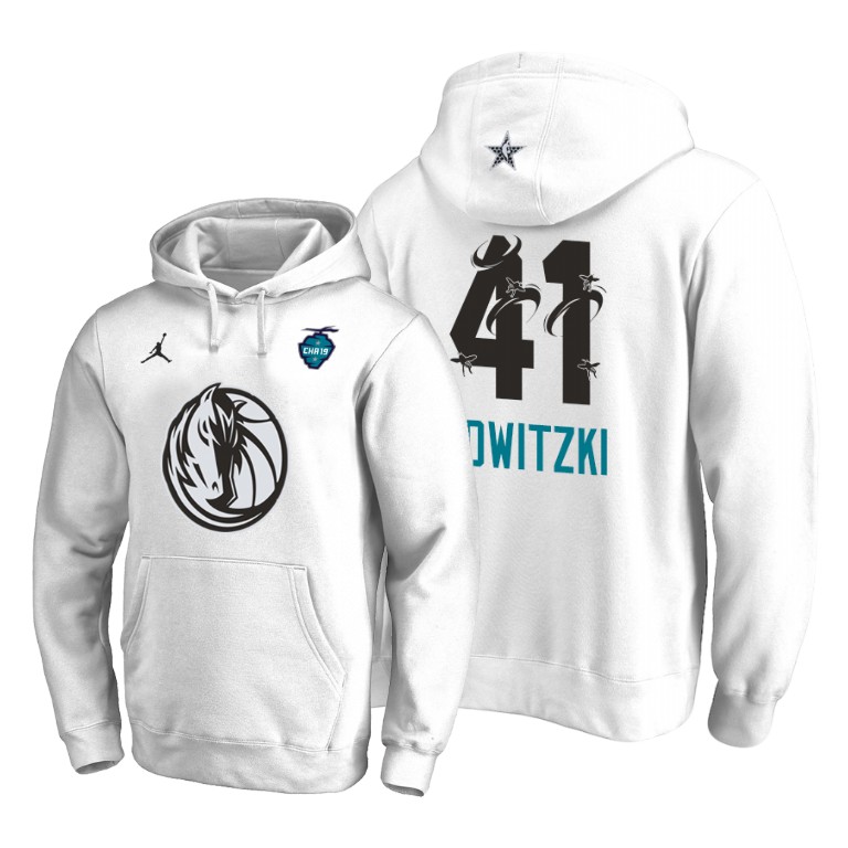 Dallas Mavericks Dirk Nowitzki 2019 All-Star The Buzz Side Sweep Pullover White Hoodie Dallas Mavericks Dirk Nowitzki 2019 All-Star The Buzz Side Sweep Pullover White Hoodie