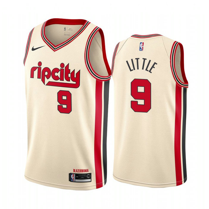 Nassir Little Portland Trail Blazers #9 Cream 2019-20 City Jersey