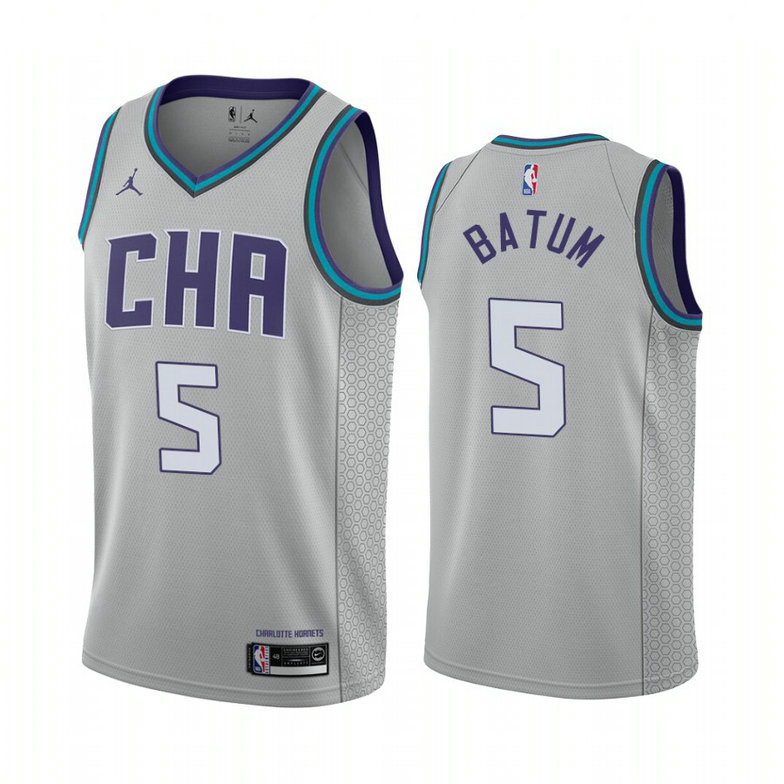 Nicolas Batum Charlotte Hornets #5 Gray 2019-20 City Edition Jersey Nicolas Batum Charlotte Hornets #5 Gray 2019-20 City Edition Jersey