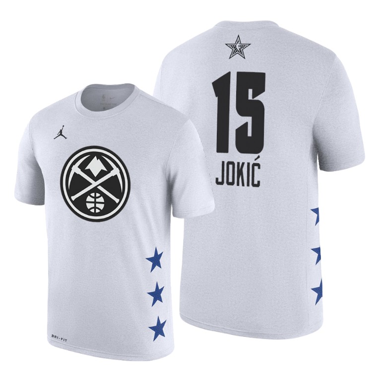 Denver Nuggets Nikola Jokic 2019 All-Star Game Name & Number White T-Shirt