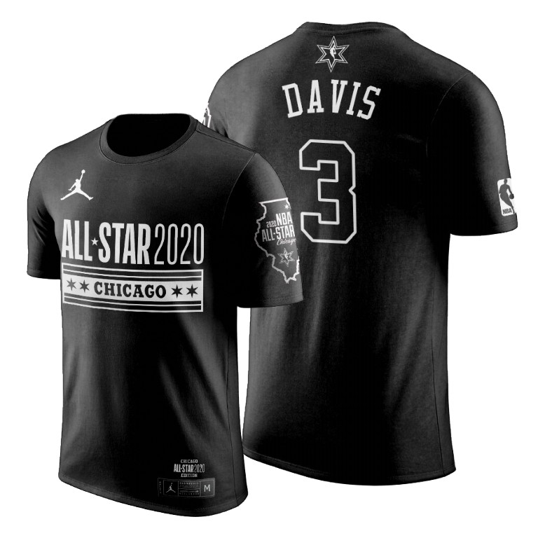 Los Angeles Lakers Anthony Davis 2020 NBA All-Star Game Official Logo Black T-Shirt