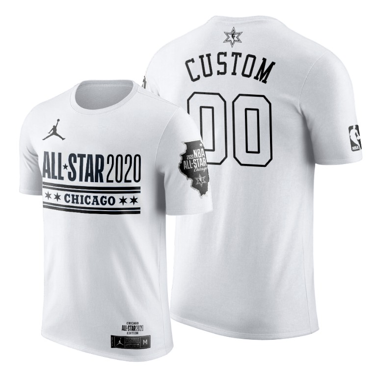 Custom 2020 NBA All-Star Game Official Logo T-Shirt - White Custom 2020 NBA All-Star Game Official Logo T-Shirt - White
