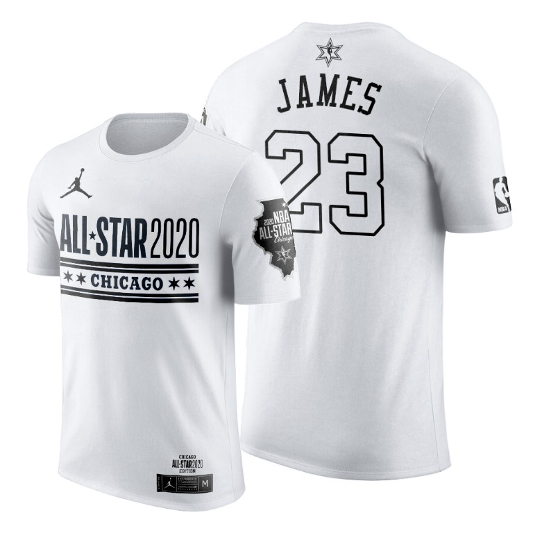 Los Angeles Lakers LeBron James 2020 NBA All-Star Game Official Logo White T-Shirt