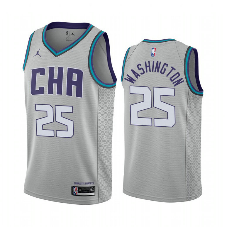 P. J. Washington Charlotte Hornets #25 Gray 2019-20 City Edition Jersey P. J. Washington Charlotte Hornets #25 Gray 2019-20 City Edition Jersey