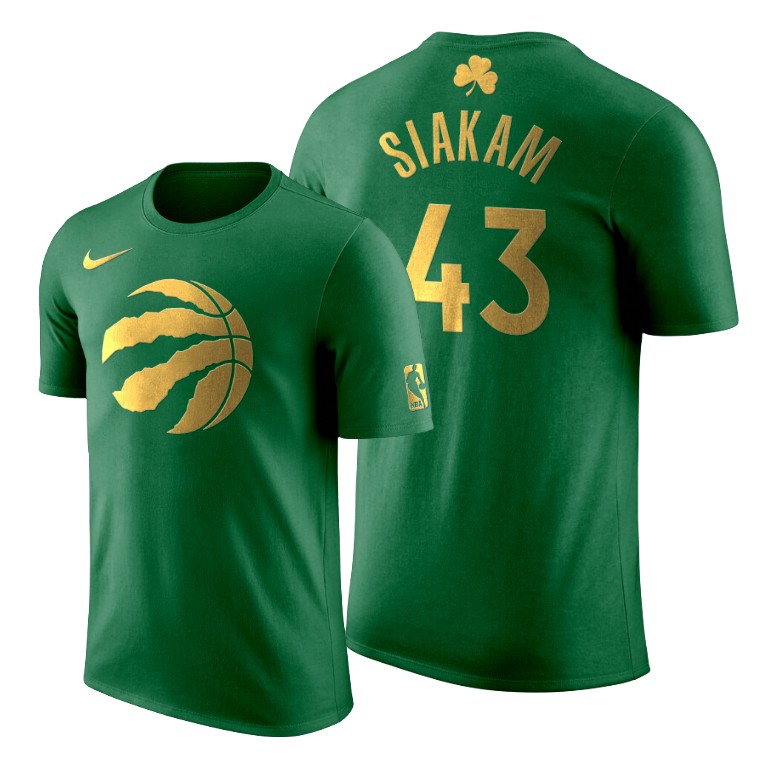 2020 St. Patrick's Day Toronto Raptors Pascal Siakam #43 Green Golden Limited T-shirt
