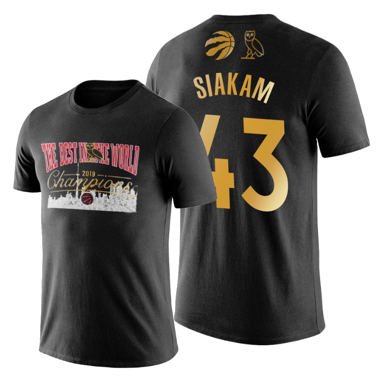 Toronto Raptors #43 Pascal Siakam 2019 Finals Champions Black T-Shirt