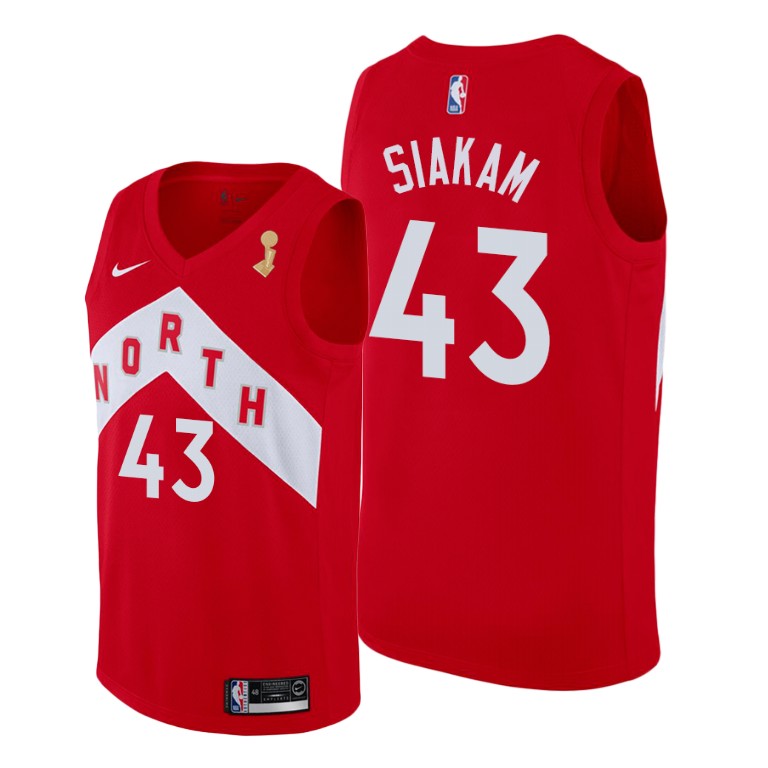 Toronto Raptors #43 Pascal Siakam 2019 NBA Finals Champions Red Earned Jersey Toronto Raptors #43 Pascal Siakam 2019 NBA Finals Champions Red Earned Jersey