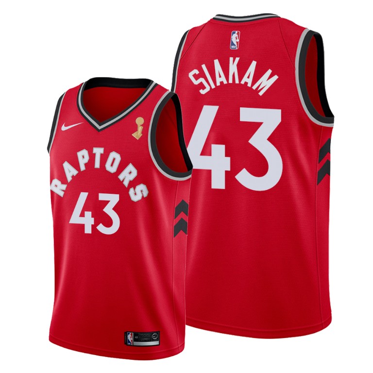 Toronto Raptors #43 Pascal Siakam 2019 NBA Finals Champions Red Icon Jersey