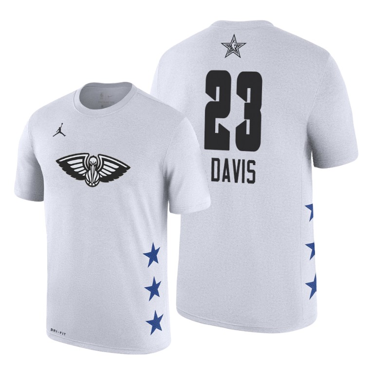 New Orleans Pelicans Anthony Davis 2019 All-Star Game Name & Number White T-Shirt