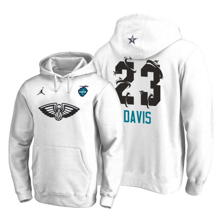 New Orleans Pelicans Anthony Davis 2019 All-Star The Buzz Side Sweep Pullover White Hoodie New Orleans Pelicans Anthony Davis 2019 All-Star The Buzz Side Sweep Pullover White Hoodie