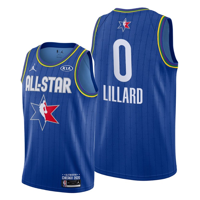 Portland Trail Blazers #0 Damian Lillard Blue 2020 NBA All-Star Game Reserves Jersey Portland Trail Blazers #0 Damian Lillard Blue 2020 NBA All-Star Game Reserves Jersey