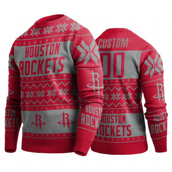 Houston Rockets Custom 2019 Ugly Christmas Red Sweater Houston Rockets Custom 2019 Ugly Christmas Red Sweater