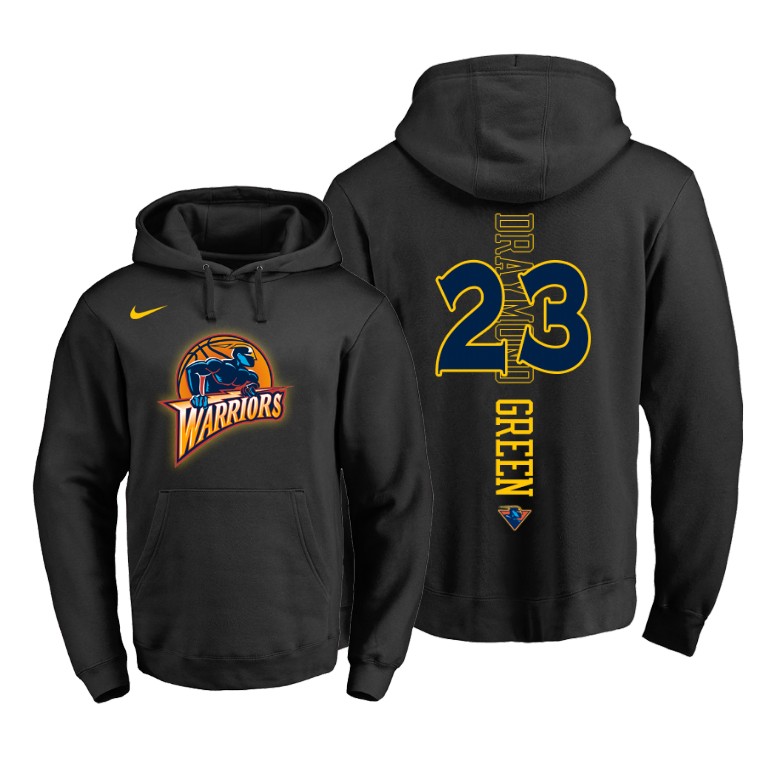 Draymond Green Golden State Warriors Black Throwback Logo Pullover Hoodie