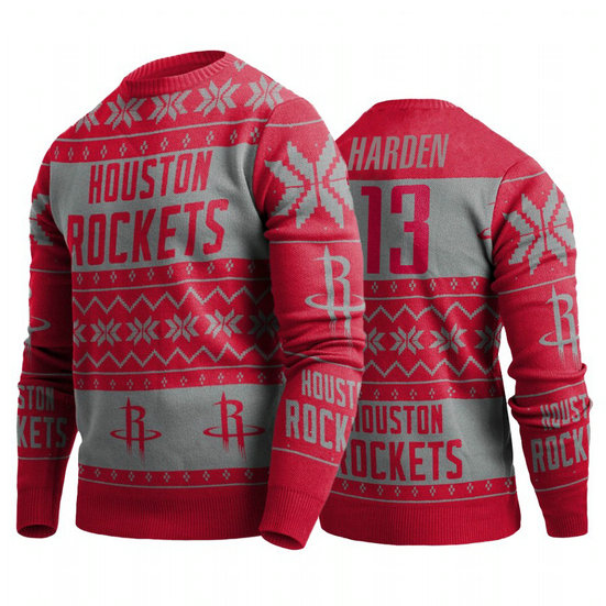 Houston Rockets James Harden 2019 Ugly Christmas Red Sweater